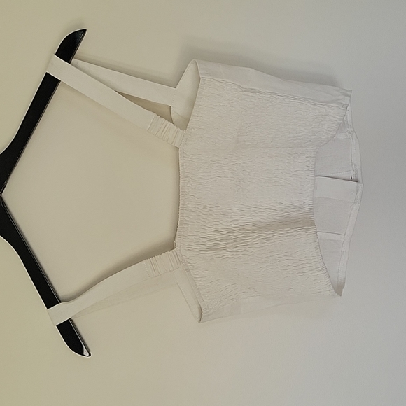 White Cotton Crop Top - Picture 3 of 4
